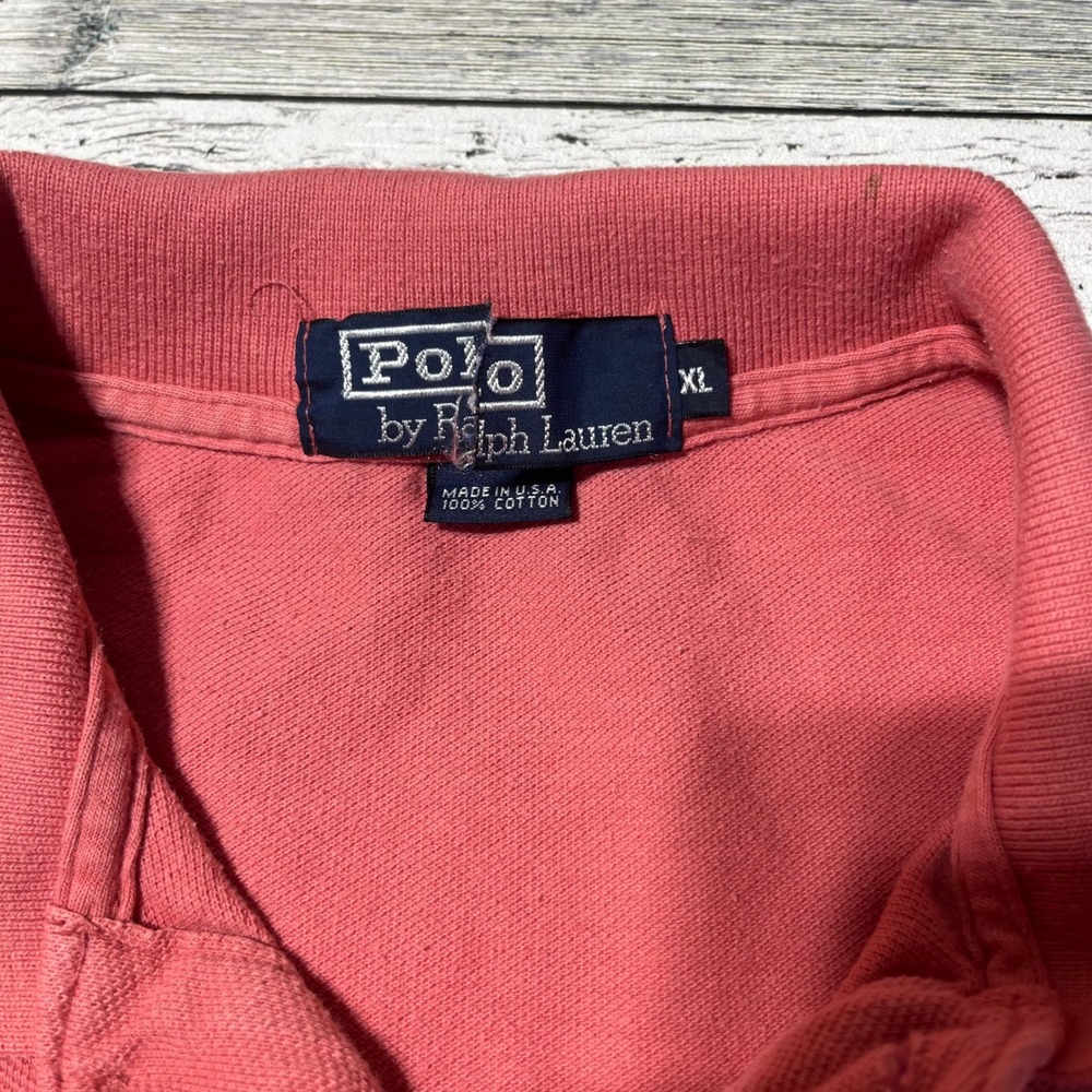 Polo by Ralph Lauren Polo Shirt Men's XL Coral Salmon Pink Short‎ Sleeve - Picture 3 of 6